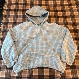 Liz Claiborne Blue and Tan Plaid Shirt